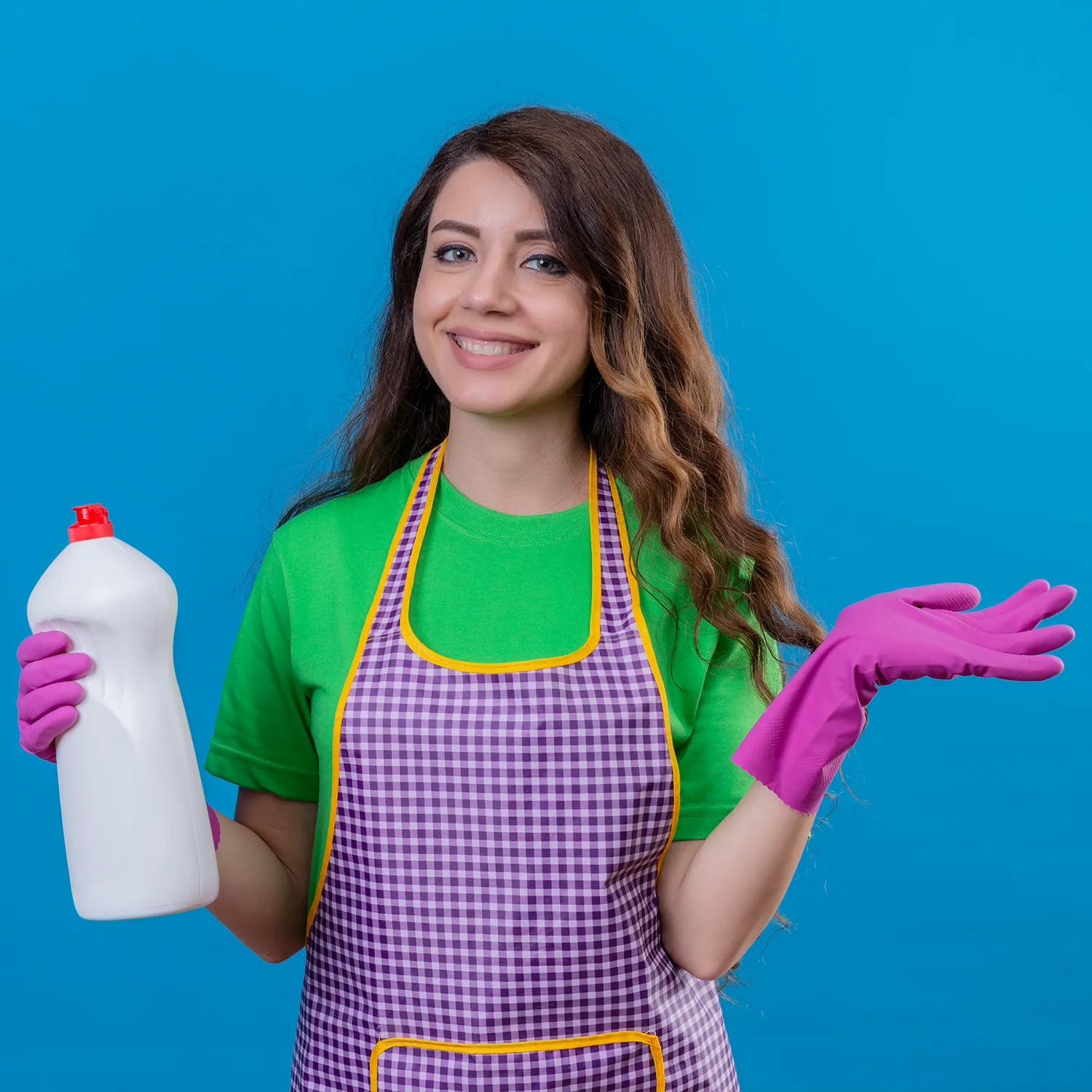 woman with colorful uniform